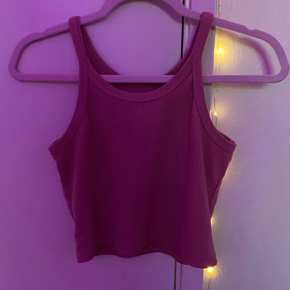 Dusty Pink High Neck Basic Crop Top